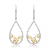 Designer Earrings with Certified Diamonds in 18k Yellow Gold - ER0772P